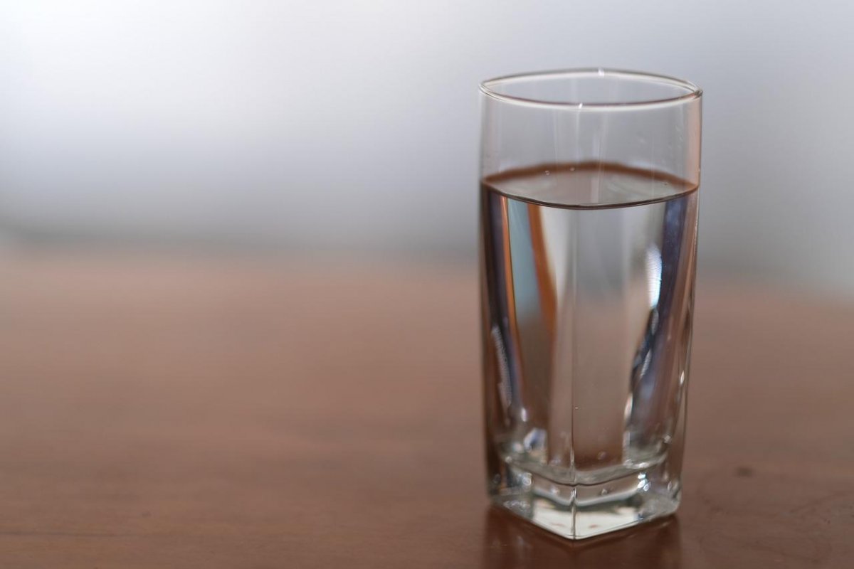 a glass of water