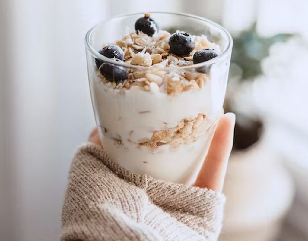 yogurt in a glass