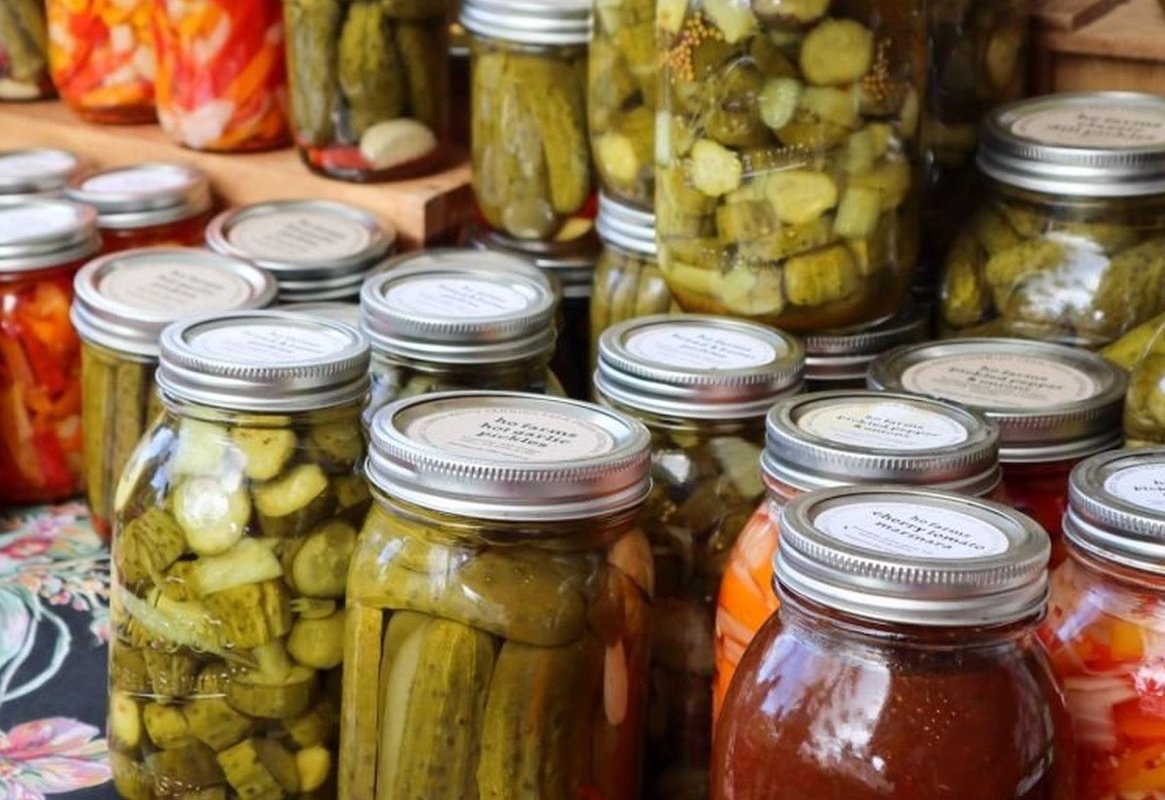 pickles in jars