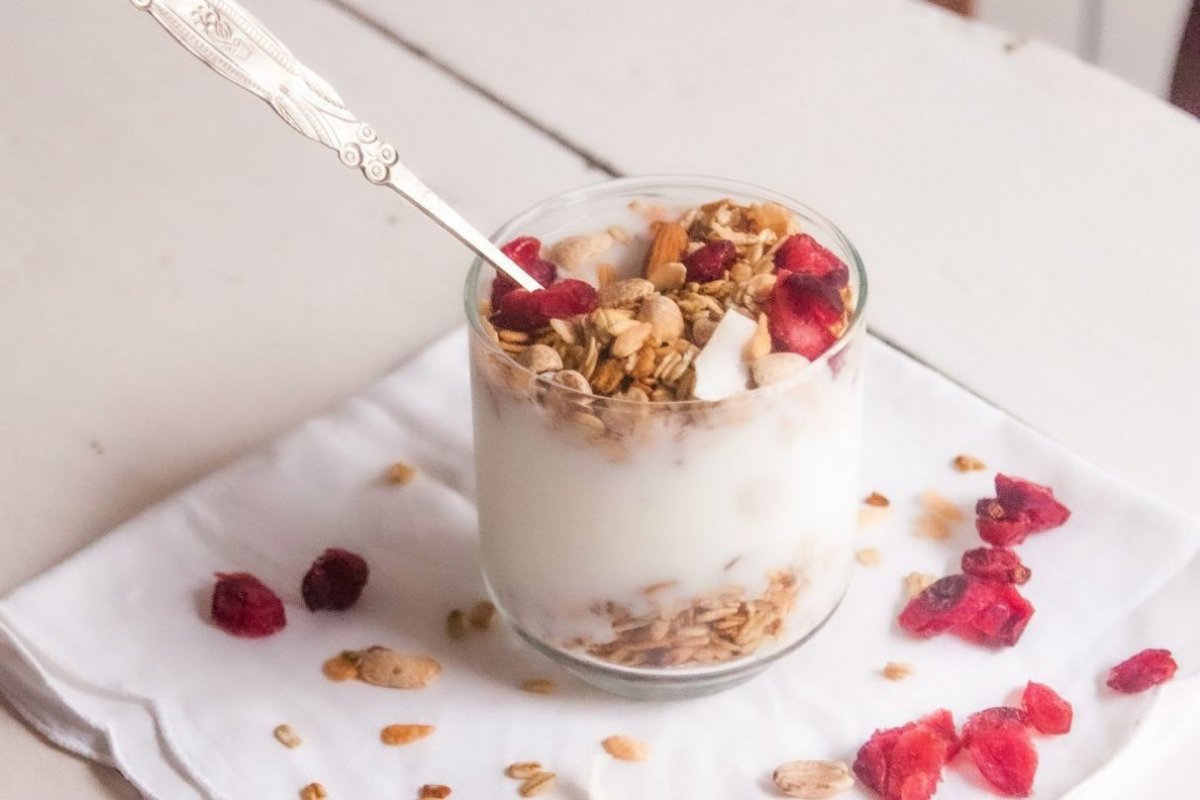 yogurt in a glass